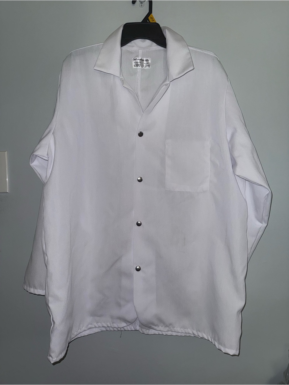 Men's White Lightweight Button-Front Shirt Jacket